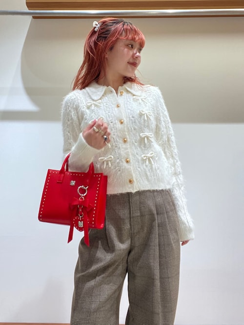 FURFUR（ファーファー）の「リボンデザインアランポロニットトップス