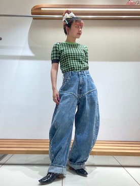 「刺繍」｜「アイテム（パンプス）」を使った、FURFURさん（レディース・154cm）の春コーディネート