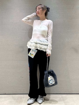 「アイテム（その他ヘアアクセサリー）」を使った、FURFURさん（レディース・157cm）の秋コーディネート