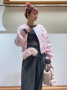 「アイテム（ブルゾン）」を使った、FURFURさん（レディース・154cm）の夏コーディネート