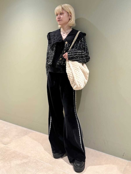 【新品】FUR FUR サイドレースベロアトラックパンツ BLK フリー ファーファー FURFUR サイドレースベロアトラックパンツ （BLK