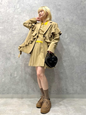 「FURFUR（ファーファー）のアイテム（スカート）」を使った、FURFURさん（レディース・152cm）の冬コーディネート