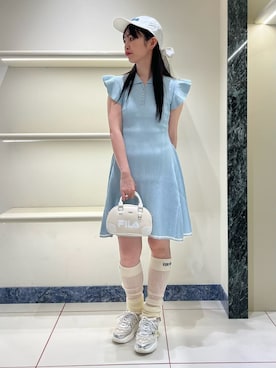 「刺繍」｜「アイテム（帽子）」を使った、FURFURさん（レディース・161cm）の夏コーディネート