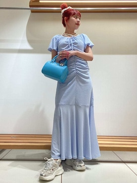 「刺繍」｜「アイテム（サンダル）」を使った、FURFURさん（レディース・154cm）の春コーディネート