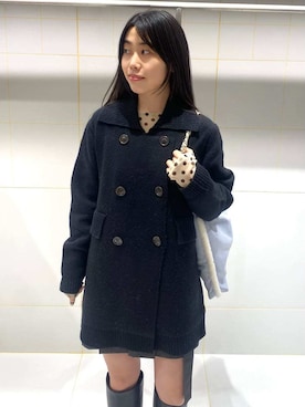 「アイテム（ピーコート）」を使った、FURFURさん（レディース・157cm）の秋コーディネート