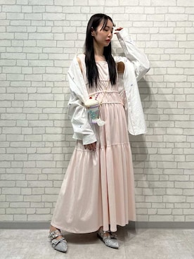 「アイテム（ヘアピン）」を使った、FURFURさん（レディース・162cm）の夏コーディネート