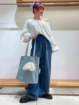 「アイテム（その他ヘアアクセサリー）」を使った、FURFURさん（レディース・154cm）の秋コーディネート