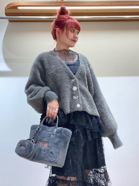 「アイテム（チャーム）」を使った、FURFURさん（レディース・154cm）の秋コーディネート