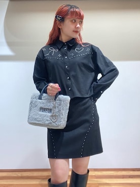 「アイテム（ヘアピン）」を使った、FURFURさん（レディース・154cm）の夏コーディネート