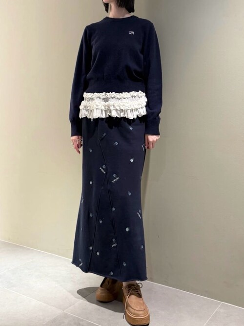 裾フリルジャージートップス（Tシャツ/カットソー）｜FURFUR（ファー