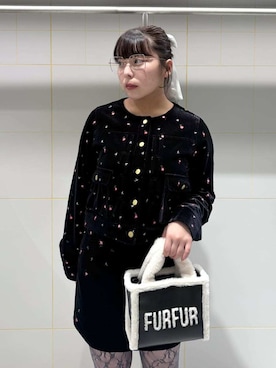 「アイテム（レッグウェア、グレー系）」を使った、FURFURさん（レディース・154cm）の秋コーディネート