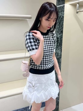 「フェイクレザー」｜FURFURさん（レディース・161cm）の夏コーディネート