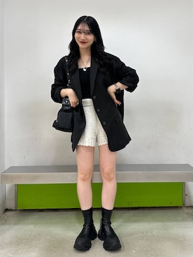 「アイテム（テーラードジャケット）」を使った、uta__17さん（レディース・155cm・20代）の夏コーディネート