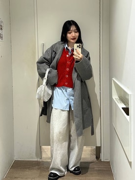 「アイテム（ピーコート）」を使った、uta__17さん（レディース・155cm）の冬コーディネート