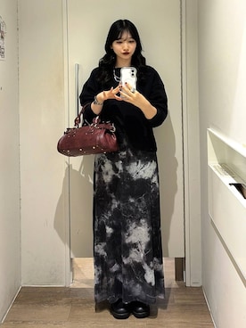 「アイテム（ボストンバッグ、レッド系）」を使った、uta__17さん（レディース・155cm）の秋コーディネート