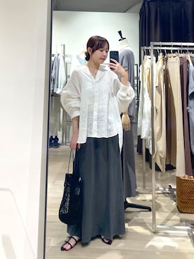 「リネンシャツ」｜rd_sumireさん（レディース・158cm）の夏コーディネート