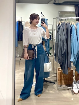 「大人カジュアルコーデ」｜「アイテム（パンプス）」を使った、rd_sumireさん（レディース・158cm）の夏コーディネート