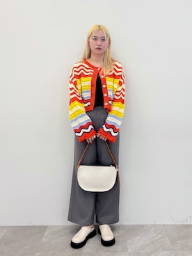 「アイテム（カーディガン/ボレロ、オレンジ系）」を使った、forever21_officialさん（レディース・165cm）の春コーディネート