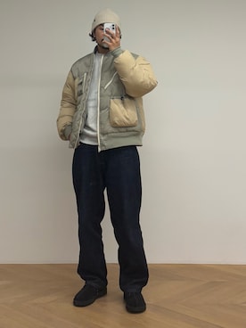 「CANAL JEAN（キャナルジーン）のアイテム（ジャケット/アウター）」を使った、mikiさん（メンズ・175cm）の冬コーディネート
