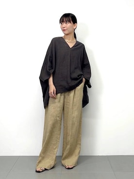 「アイテム（チョーカー）」を使った、AMIさん（レディース・159cm）の春コーディネート