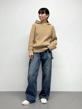 「BARNYARDSTORM（バンヤードストーム）のアイテム（デニムパンツ）」を使った、AMIさん（レディース・159cm）の冬コーディネート