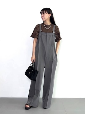 「アイテム（サロペット/オーバーオール）」を使った、AMIさん（レディース・159cm）の春コーディネート