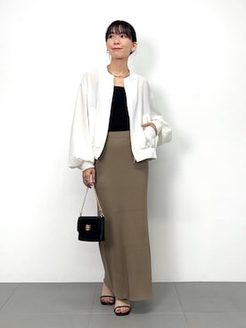 「アイテム（チョーカー）」を使った、AMIさん（レディース・159cm）の春コーディネート