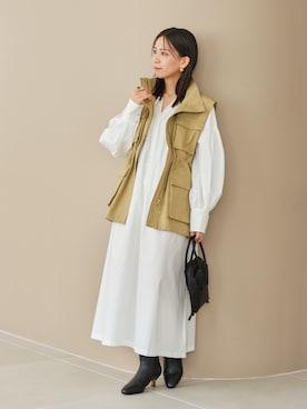 「シャツワンピース」｜AMIさん（レディース・159cm）の夏コーディネート