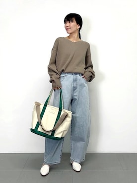 「BARNYARDSTORM（バンヤードストーム）のアイテム（デニムパンツ）」を使った、AMIさん（レディース・159cm）の春コーディネート