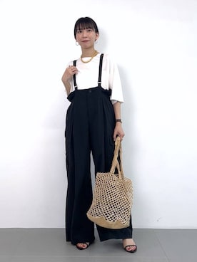 「アイテム（スリッポン）」を使った、AMIさん（レディース・159cm）の春コーディネート