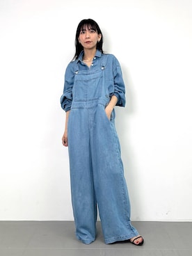 「アイテム（サロペット/オーバーオール）」を使った、AMIさん（レディース・159cm）の春コーディネート