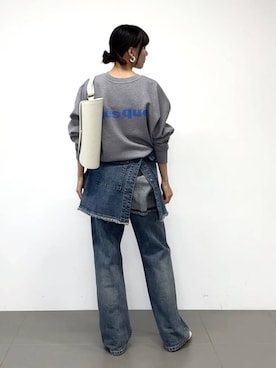 「BARNYARDSTORM（バンヤードストーム）のアイテム（デニムパンツ）」を使った、AMIさん（レディース・159cm）の冬コーディネート