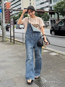 「アイテム（財布/小物、グリーン系）」を使った、AMIさん（レディース・159cm）の夏コーディネート