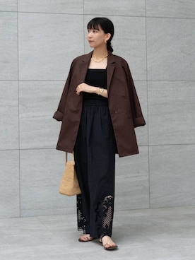 「MADE IN MADA（メイドインマダ）のアイテム」を使った、AMIさん（レディース・159cm）の夏コーディネート