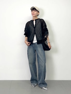 「アイテム（キャミソール、ベージュ系）」を使った、AMIさん（レディース・159cm）の夏コーディネート