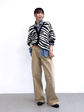 「アイテム（バングル/リストバンド）」を使った、AMIさん（レディース・159cm）の冬コーディネート