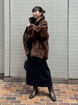 「UNIVERSAL OVERALL（ユニバーサルオーバーオール）のアイテム（ブルゾン）」を使った、AMIさん（レディース・159cm）の秋コーディネート