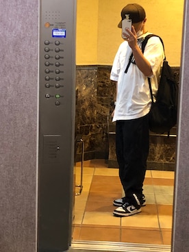 「FOG ESSENTIALS（エフオージーエッセンシャルズ）のアイテム（帽子）」を使った、ワタローさん（メンズ・171cm）の春コーディネート