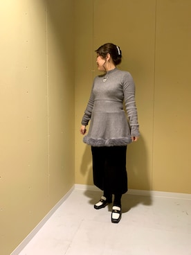 「HIMIKO（ヒミコ）のアイテム（ローファー）」を使った、HIMIKO　髙島屋京都店さん（レディース・162cm）の冬コーディネート