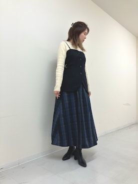 「ビスチェコーデ」｜HIMIKO　髙島屋京都店さん（レディース・162cm）の秋コーディネート