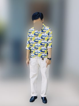 「アイテム（ローファー、ブルー系）」を使った、taichimachimaさん（メンズ・168cm）の秋コーディネート