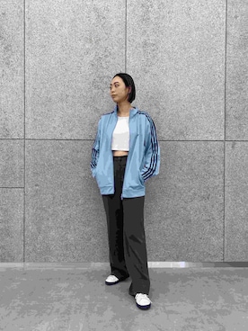 「レディース」｜「アイテム（ジャージ）」を使った、TMさん（レディース・166cm）の春コーディネート