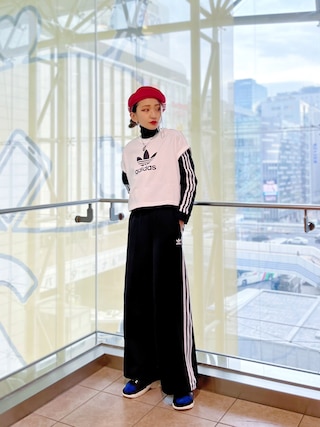 adidas PRIMEBLUE リラックス ワイドレッグパンツ Ｌ MB愛用品 adidas PRIMEBLUE リラックスワイドレッグパンツ