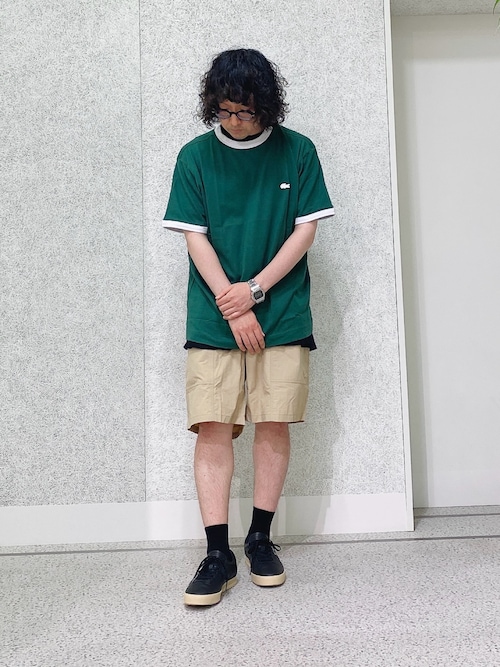 【オンライン限定】LACOSTE ワンポイントロゴ リンガーTシャツ