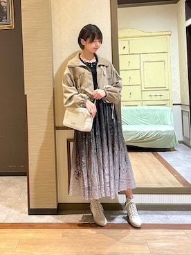 「axes femme（アクシーズファム）のアイテム（ブルゾン）」を使った、白あんさん（レディース・161cm）の秋コーディネート