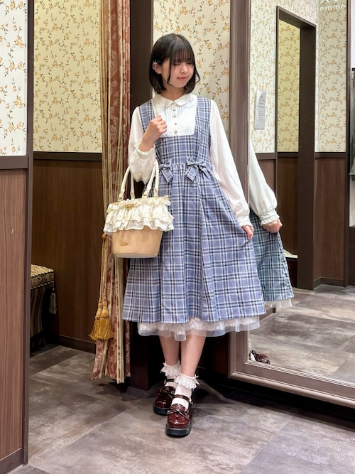 チェックリボンドッキングワンピース セール】チェックリボンドッキングワンピース（ワンピース）｜axes