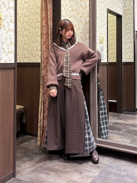 「アイテム（その他アウター）」を使った、白あんさん（レディース・162cm）の秋コーディネート