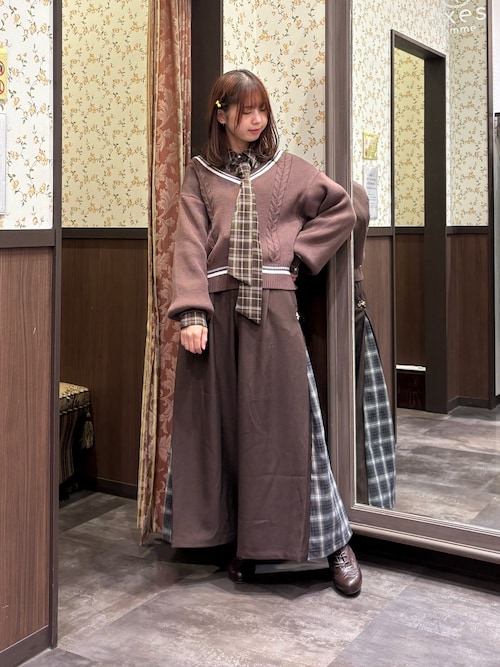 わたがしページ チェック切替ワイドパンツ（その他パンツ）｜axes femme（アクシーズ