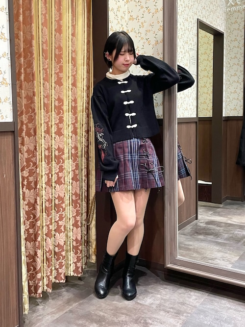 axes femme パンツ タータンチェックキュロット レディース