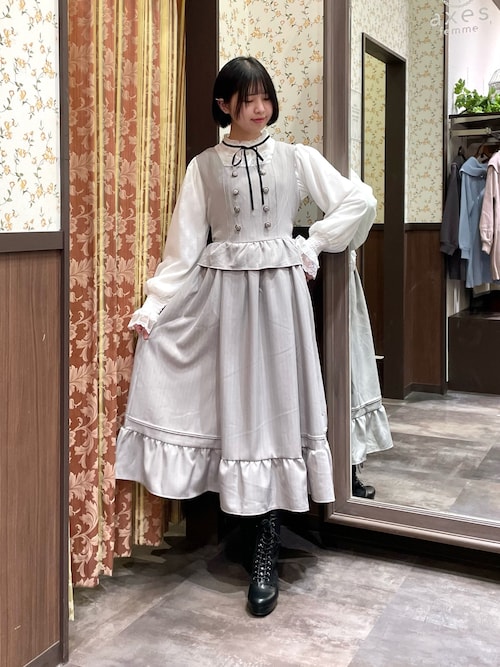 フリルデザインジャンスカ（ジャンパースカート）｜axes femme